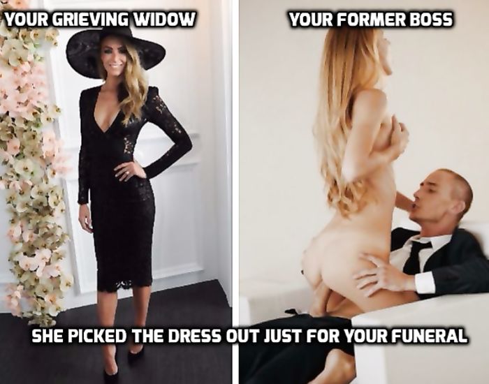 Captioned stories featuring hot widows that breed black