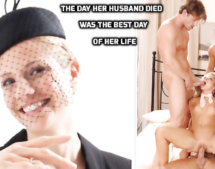 Captioned stories featuring hot widows that breed black