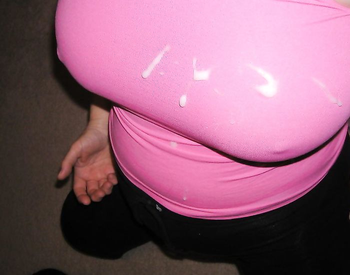 Big bobos covered in semen in cum on tits XXX gallery