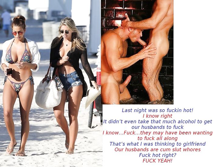 Gay sex encouragement captions with hot babes