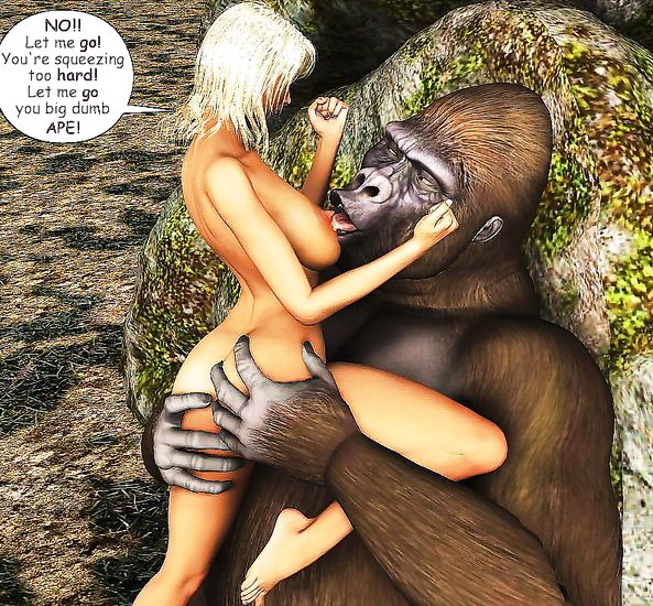 White whore fucks a literal ape in this taboo cartoon story